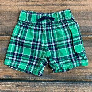 Child of Mine by Carter’s 3-6 Month Boys Green, Blue and White Plaid Shorts